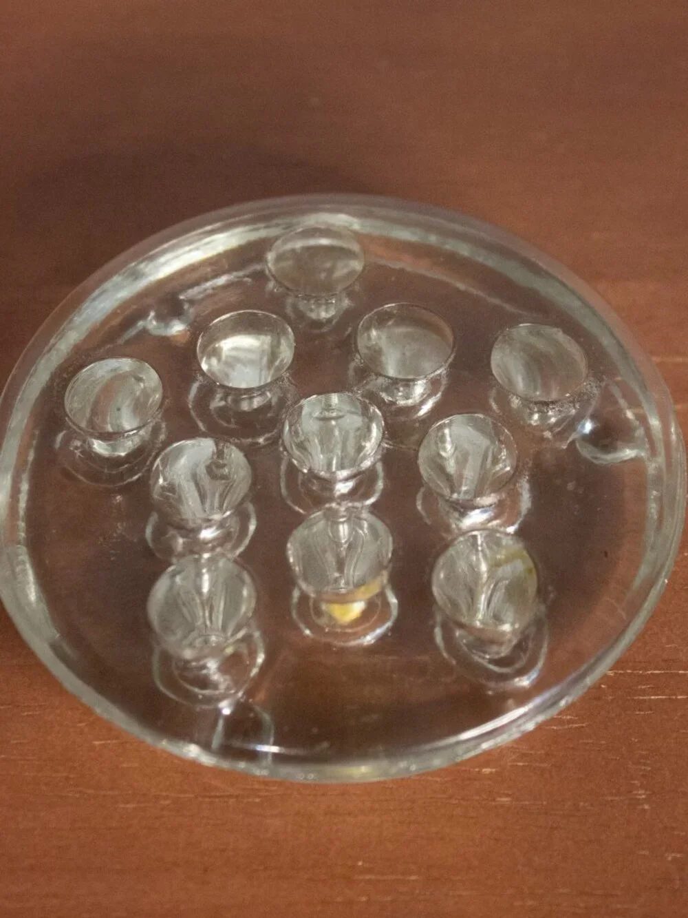 Flower Frog Vintage Clear Glass 11 Holes 3.5 Inch